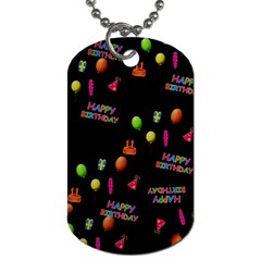 Cartoon Birthday Tilable Design Dog Tag (one Side) by Nexatart