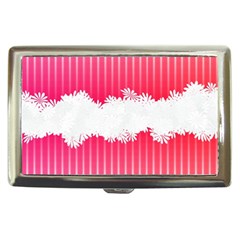 Digitally Designed Pink Stripe Background With Flowers And White Copyspace Cigarette Money Cases