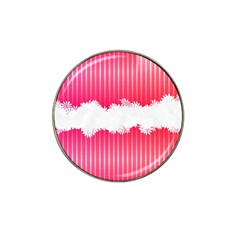 Digitally Designed Pink Stripe Background With Flowers And White Copyspace Hat Clip Ball Marker (4 Pack)