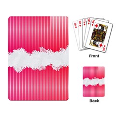 Digitally Designed Pink Stripe Background With Flowers And White Copyspace Playing Card by Nexatart