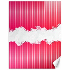 Digitally Designed Pink Stripe Background With Flowers And White Copyspace Canvas 12  X 16   by Nexatart