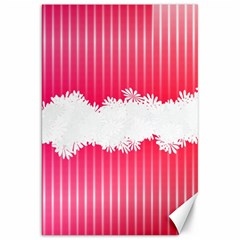 Digitally Designed Pink Stripe Background With Flowers And White Copyspace Canvas 20  X 30   by Nexatart