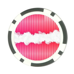 Digitally Designed Pink Stripe Background With Flowers And White Copyspace Poker Chip Card Guard by Nexatart