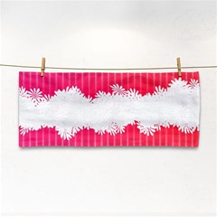 Digitally Designed Pink Stripe Background With Flowers And White Copyspace Cosmetic Storage Cases by Nexatart