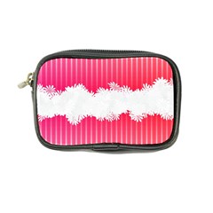 Digitally Designed Pink Stripe Background With Flowers And White Copyspace Coin Purse by Nexatart