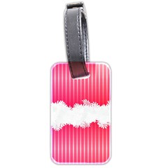 Digitally Designed Pink Stripe Background With Flowers And White Copyspace Luggage Tags (two Sides) by Nexatart