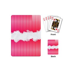 Digitally Designed Pink Stripe Background With Flowers And White Copyspace Playing Cards (mini)  by Nexatart