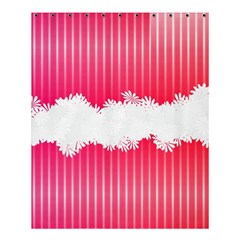 Digitally Designed Pink Stripe Background With Flowers And White Copyspace Shower Curtain 60  X 72  (medium)  by Nexatart