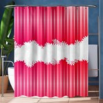 Digitally Designed Pink Stripe Background With Flowers And White Copyspace Shower Curtain 60  x 72  (Medium)  60 x72  Curtain