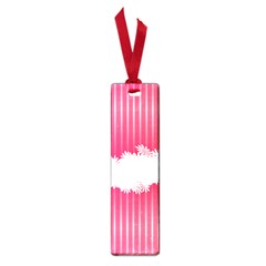 Digitally Designed Pink Stripe Background With Flowers And White Copyspace Small Book Marks by Nexatart