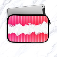 Digitally Designed Pink Stripe Background With Flowers And White Copyspace Apple Ipad Mini Zipper Cases by Nexatart