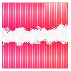 Digitally Designed Pink Stripe Background With Flowers And White Copyspace Large Satin Scarf (square) by Nexatart