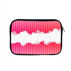 Digitally Designed Pink Stripe Background With Flowers And White Copyspace Apple Macbook Pro 15  Zipper Case