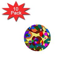 Abstract Digital Circle Computer Graphic 1  Mini Buttons (10 pack) 