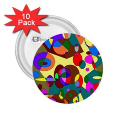 Abstract Digital Circle Computer Graphic 2.25  Buttons (10 pack) 