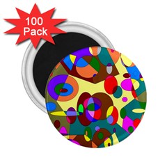 Abstract Digital Circle Computer Graphic 2 25  Magnets (100 Pack)  by Nexatart