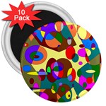 Abstract Digital Circle Computer Graphic 3  Magnets (10 pack)  Front