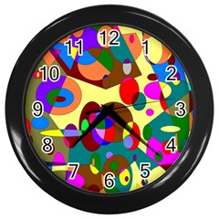 Abstract Digital Circle Computer Graphic Wall Clocks (Black)