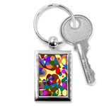 Abstract Digital Circle Computer Graphic Key Chains (Rectangle)  Front