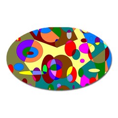 Abstract Digital Circle Computer Graphic Oval Magnet by Nexatart