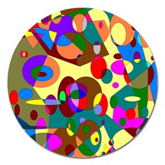 Abstract Digital Circle Computer Graphic Magnet 5  (round) by Nexatart