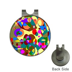 Abstract Digital Circle Computer Graphic Hat Clips with Golf Markers