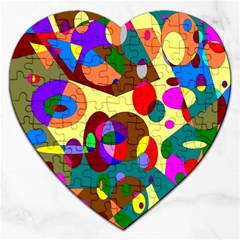 Abstract Digital Circle Computer Graphic Jigsaw Puzzle (Heart)