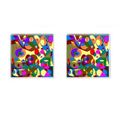 Abstract Digital Circle Computer Graphic Cufflinks (square) by Nexatart