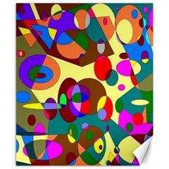 Abstract Digital Circle Computer Graphic Canvas 8  x 10 