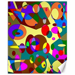 Abstract Digital Circle Computer Graphic Canvas 16  x 20  