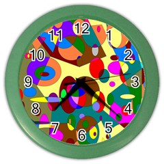 Abstract Digital Circle Computer Graphic Color Wall Clocks