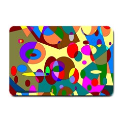 Abstract Digital Circle Computer Graphic Small Doormat  by Nexatart