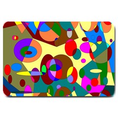 Abstract Digital Circle Computer Graphic Large Doormat  by Nexatart