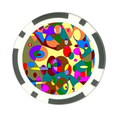 Abstract Digital Circle Computer Graphic Poker Chip Card Guard