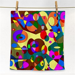 Abstract Digital Circle Computer Graphic Face Towel by Nexatart