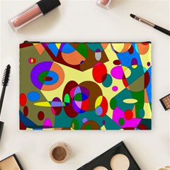 Abstract Digital Circle Computer Graphic Cosmetic Bag (Large) 