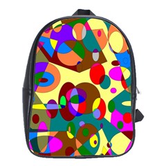 Abstract Digital Circle Computer Graphic School Bags(Large) 