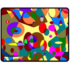 Abstract Digital Circle Computer Graphic Fleece Blanket (Medium) 