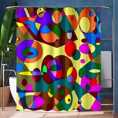 Abstract Digital Circle Computer Graphic Shower Curtain 60  X 72  (medium)  by Nexatart