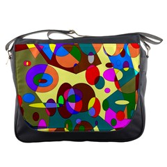 Abstract Digital Circle Computer Graphic Messenger Bags by Nexatart