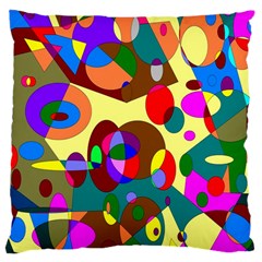 Abstract Digital Circle Computer Graphic Large Cushion Case (one Side) by Nexatart