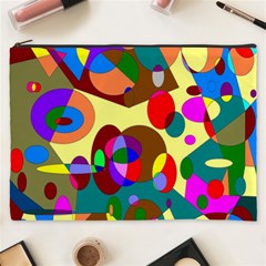 Abstract Digital Circle Computer Graphic Cosmetic Bag (XXXL) 