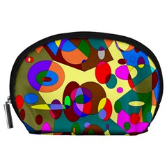 Abstract Digital Circle Computer Graphic Accessory Pouches (Large) 