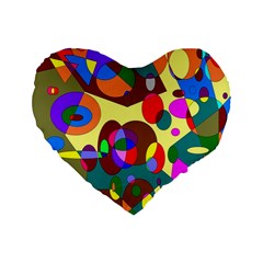 Abstract Digital Circle Computer Graphic Standard 16  Premium Flano Heart Shape Cushions by Nexatart