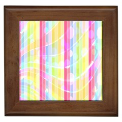 Abstract Stipes Colorful Background Circles And Waves Wallpaper Framed Tiles by Nexatart