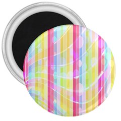 Abstract Stipes Colorful Background Circles And Waves Wallpaper 3  Magnets by Nexatart