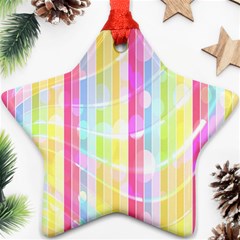 Abstract Stipes Colorful Background Circles And Waves Wallpaper Ornament (star) by Nexatart