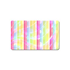 Abstract Stipes Colorful Background Circles And Waves Wallpaper Magnet (name Card) by Nexatart