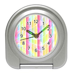 Abstract Stipes Colorful Background Circles And Waves Wallpaper Travel Alarm Clocks by Nexatart