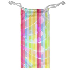 Abstract Stipes Colorful Background Circles And Waves Wallpaper Jewelry Bag by Nexatart